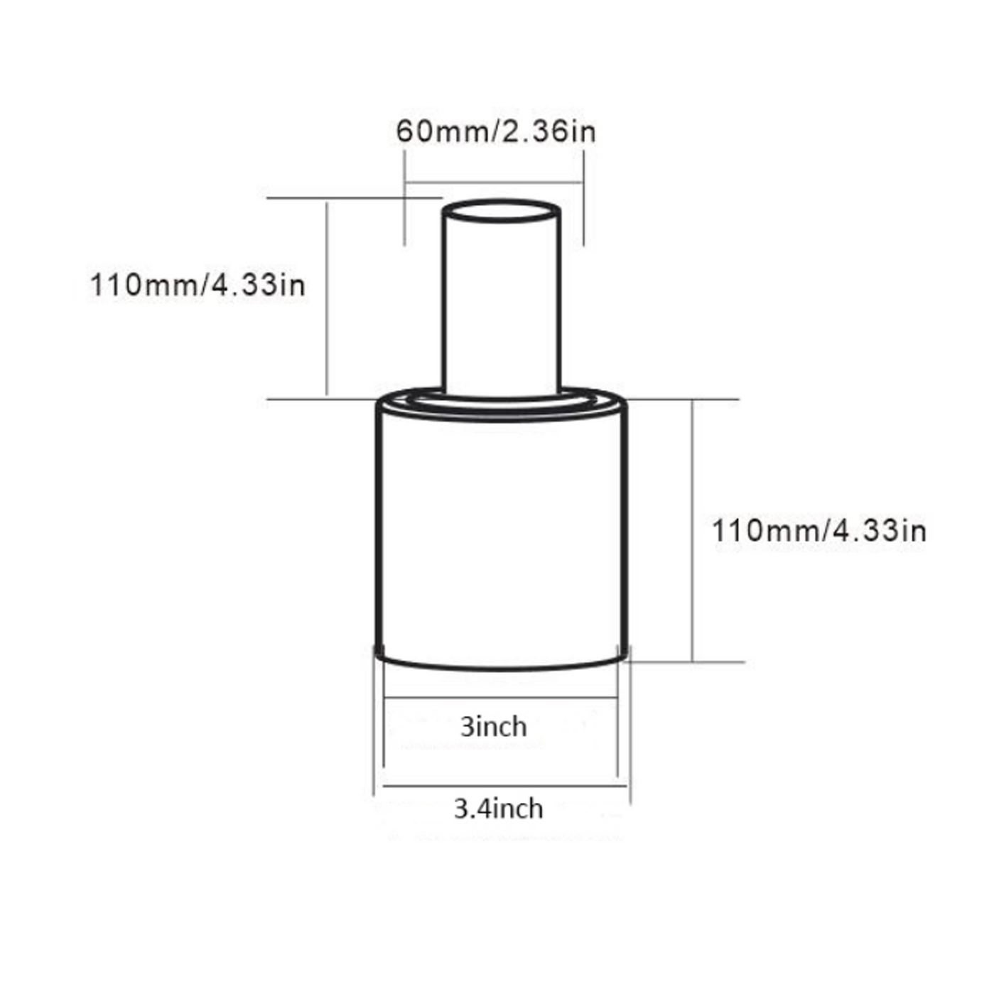 3in round base tenon adapter