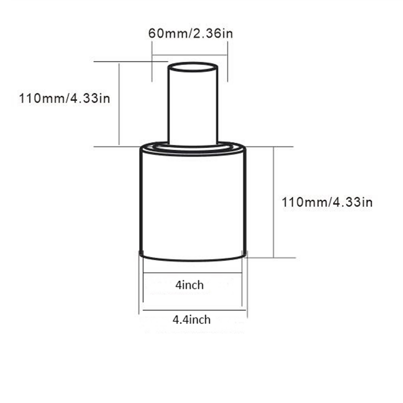 4in round base tenon adapter