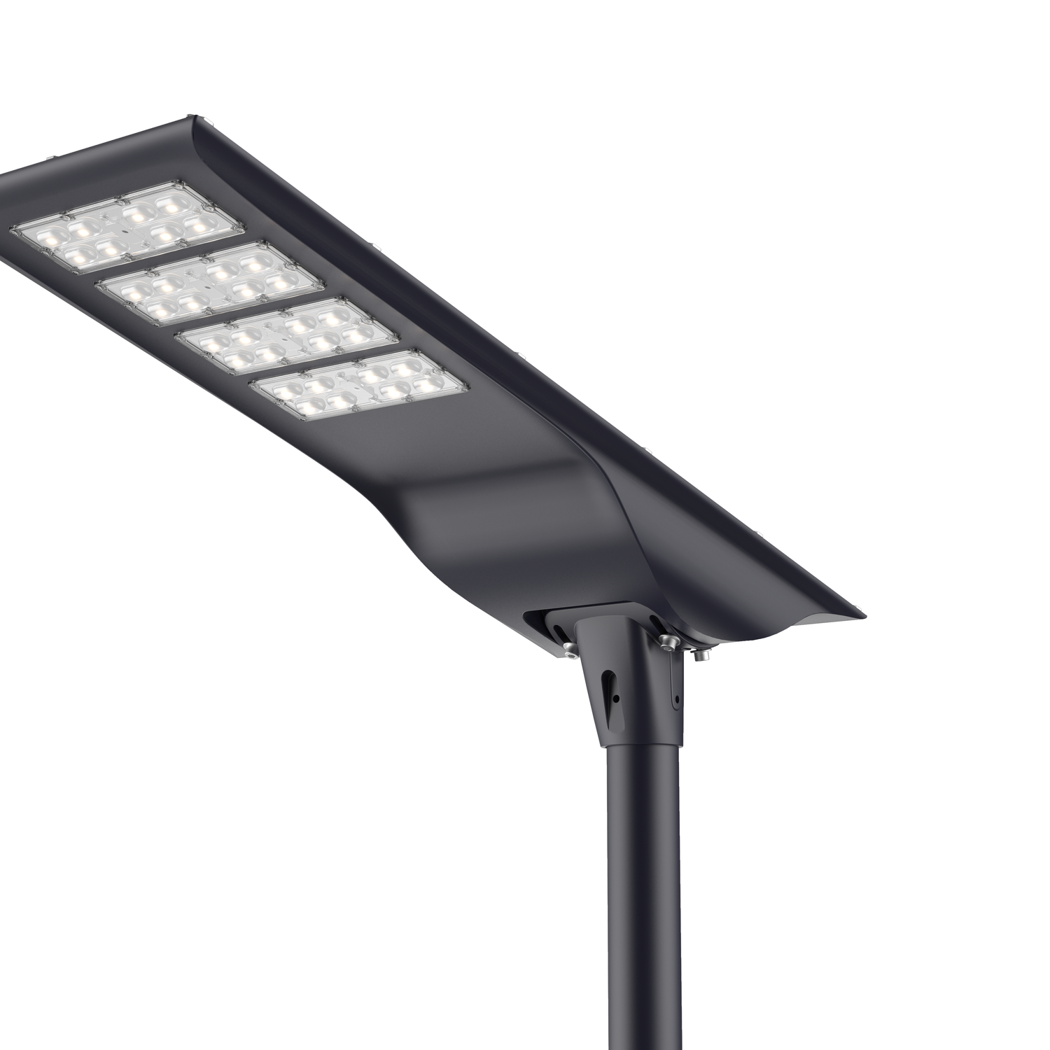 100W All in One Solar Street Light- Microwave Motion Sensor+Dusk to Dawn Photocell-CCT 5700K