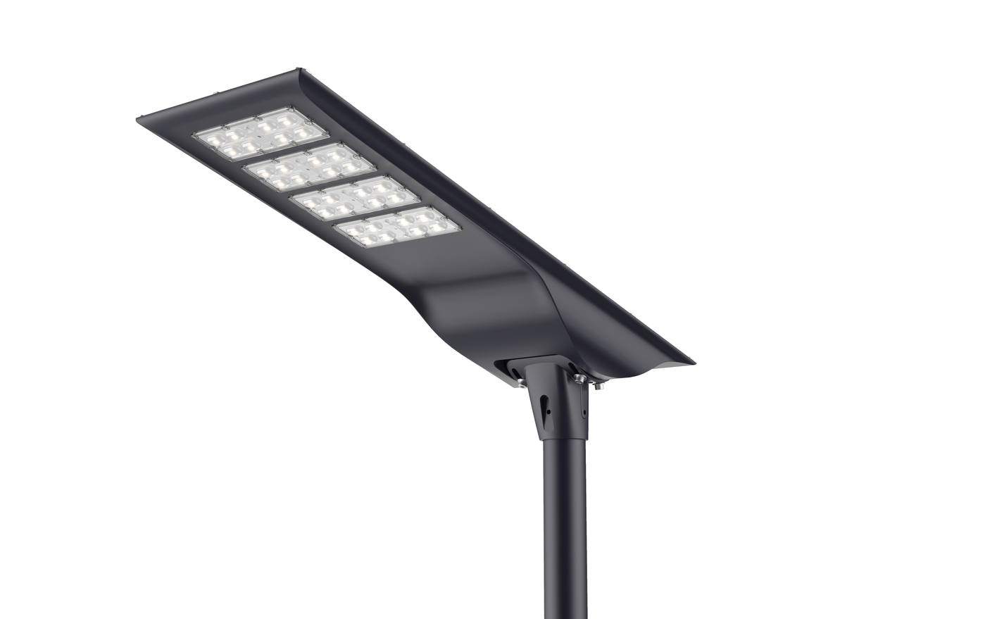 100W All in One Solar Street Light- Microwave Motion Sensor+Dusk to Dawn Photocell-CCT 5700K