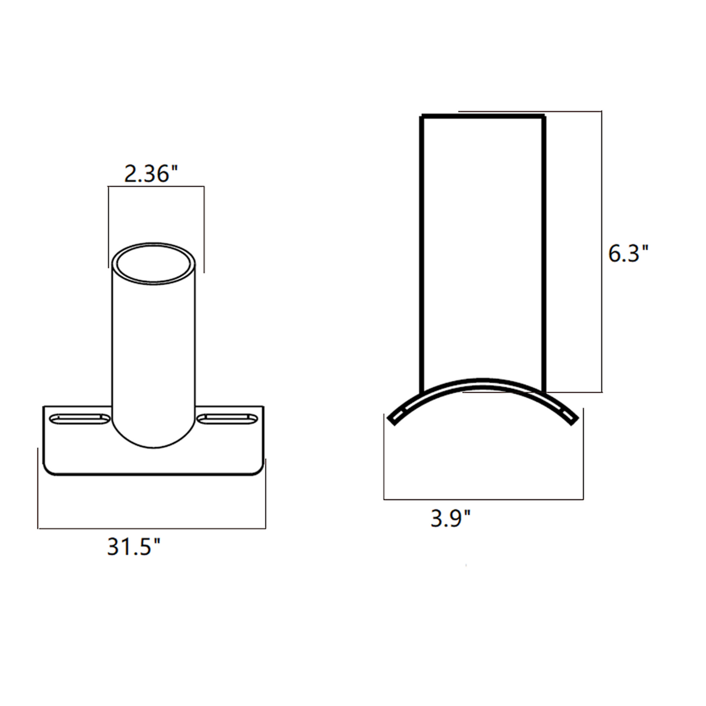 Slip filter to round pole adaptor