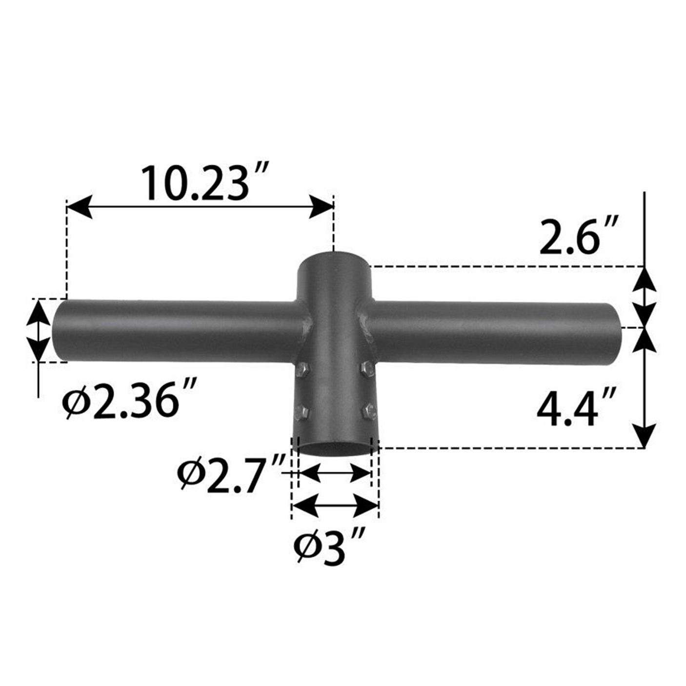 Pole Tenon Spoke Double 180‘ Horizontal Tenon Adaptor