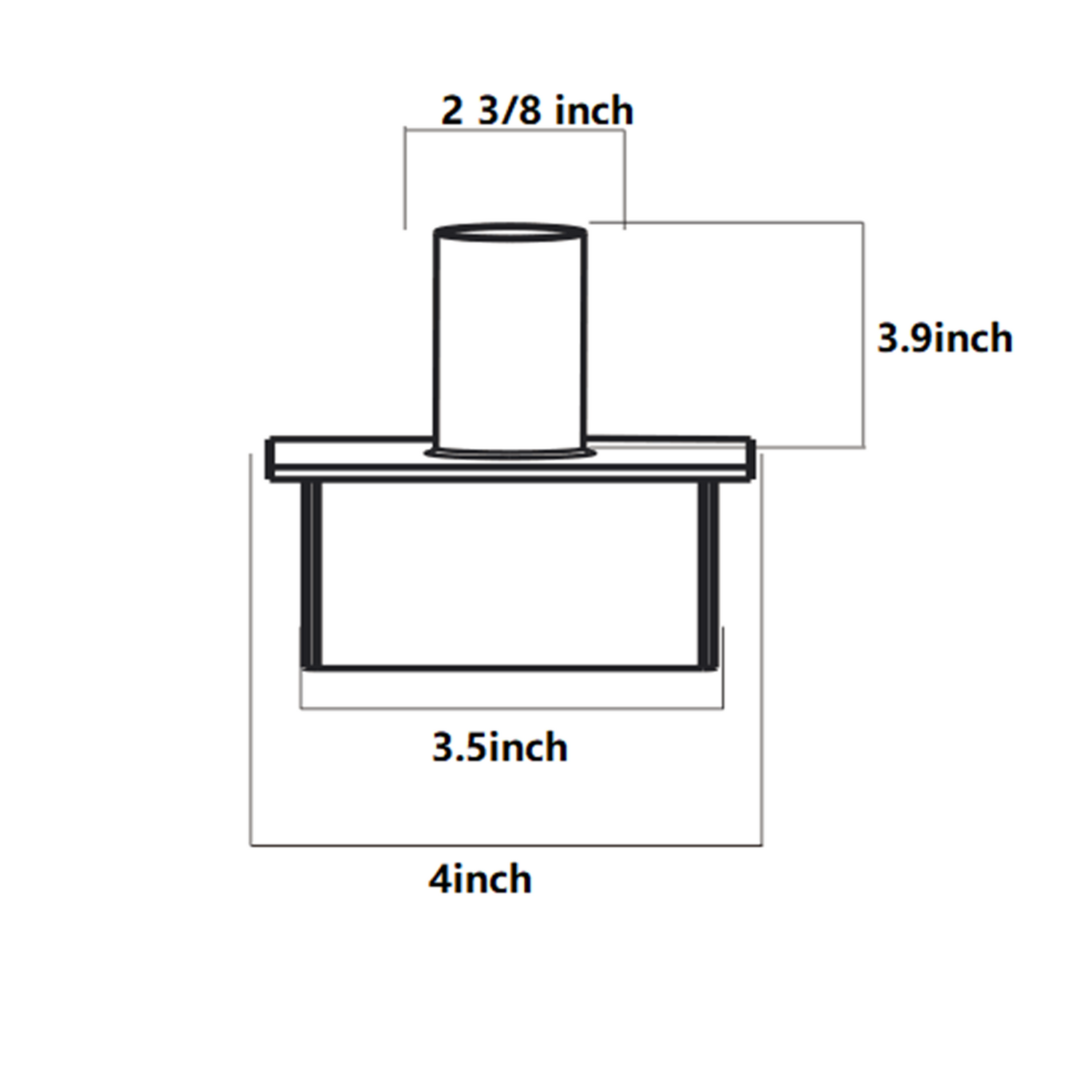 4in square base tenon adapter